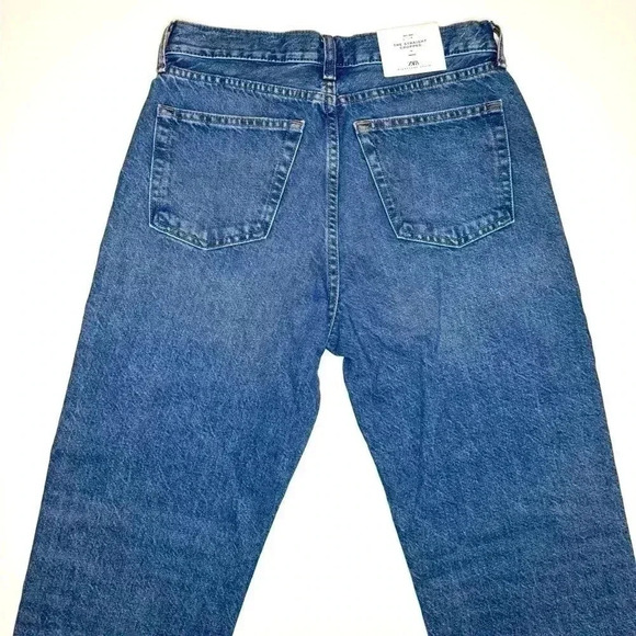 Zara Womens Straight Cropped Mid Waist Jeans Size 6 - Picture 6 of 10